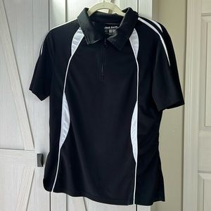 Jack Smith Black and White Women's Tennis/Golf Shirt Size L
